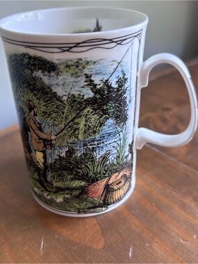 Dunoon Country Pursuits Angling by Jane Adderley Mug-Fine Bone China-England